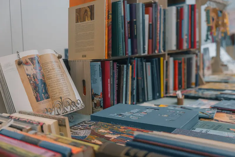 Büchertisch auf der Literaturmesse zum Poesieabend