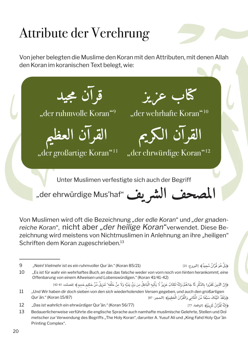 Seite 20 von Begrifflichkeit & richtiger Umgang mit dem Koran